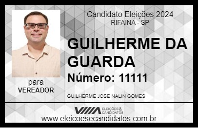 Candidato GUILHERME NALIN 2024 - RIFAINA - Eleições