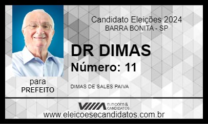 Candidato DR DIMAS 2024 - BARRA BONITA - Eleições