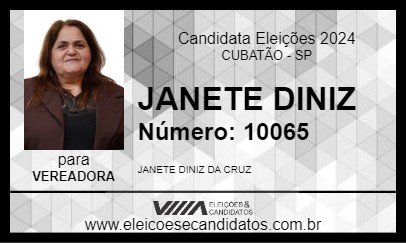 Candidato JANETE DINIZ 2024 - CUBATÃO - Eleições