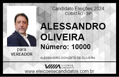 Candidato ALESSANDRO OLIVEIRA 2024 - CUBATÃO - Eleições