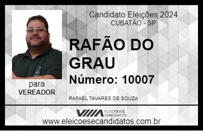 Candidato RAFÃO MIL GRAU 2024 - CUBATÃO - Eleições