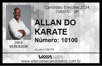 Candidato ALLAN DO KARATE 2024 - CUBATÃO - Eleições