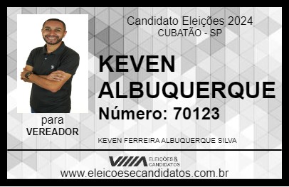 Candidato KEVEN ALBUQUERQUE 2024 - CUBATÃO - Eleições