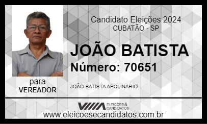 Candidato JOÃO BATISTA 2024 - CUBATÃO - Eleições