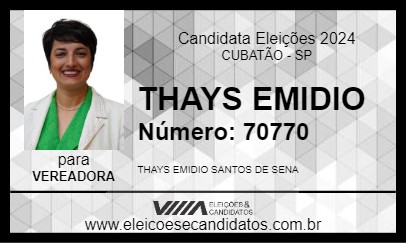 Candidato THAYS EMIDIO 2024 - CUBATÃO - Eleições