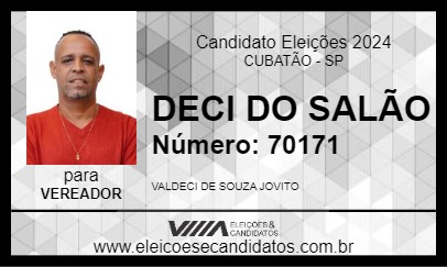 Candidato DECI DO SALÃO 2024 - CUBATÃO - Eleições