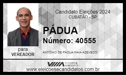 Candidato PÁDUA 2024 - CUBATÃO - Eleições