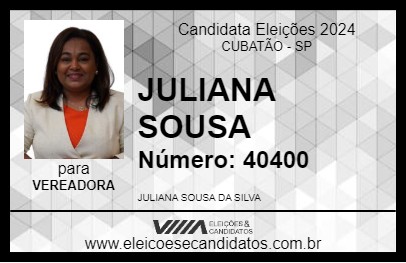 Candidato JULIANA SOUSA 2024 - CUBATÃO - Eleições