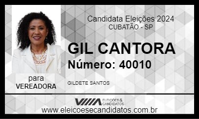 Candidato GIL CANTORA 2024 - CUBATÃO - Eleições