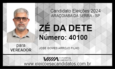 Candidato ZÉ DA DETE 2024 - ARAÇOIABA DA SERRA - Eleições