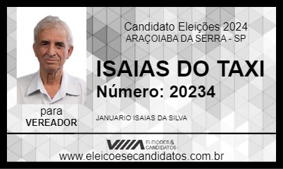 Candidato ISAIAS DO TAXI 2024 - ARAÇOIABA DA SERRA - Eleições