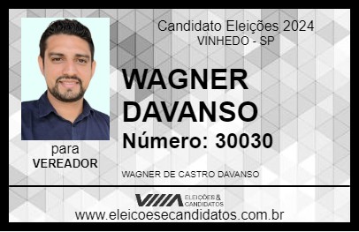 Candidato WAGNER DAVANSO 2024 - VINHEDO - Eleições