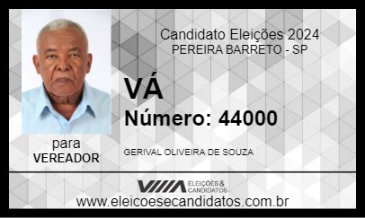 Candidato VÁ 2024 - PEREIRA BARRETO - Eleições