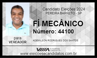 Candidato FÍ MECÂNICO 2024 - PEREIRA BARRETO - Eleições