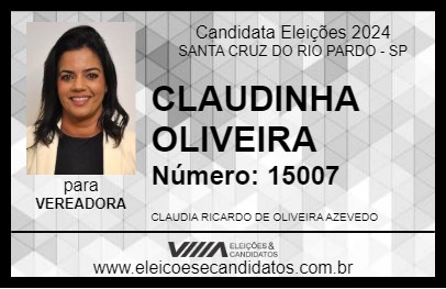 Candidato CLAUDINHA OLIVEIRA 2024 - SANTA CRUZ DO RIO PARDO - Eleições