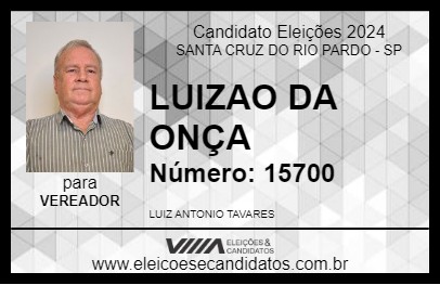 Candidato LUIZAO DA ONÇA 2024 - SANTA CRUZ DO RIO PARDO - Eleições