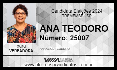 Candidato ANA TEODORO 2024 - TREMEMBÉ - Eleições