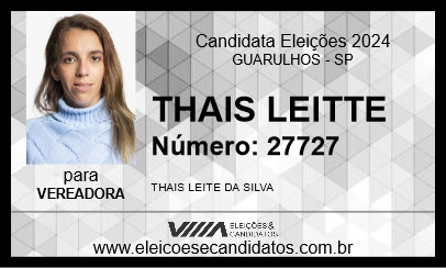 Candidato THAIS LEITTE 2024 - GUARULHOS - Eleições