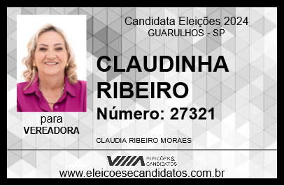 Candidato CLAUDINHA RIBEIRO 2024 - GUARULHOS - Eleições