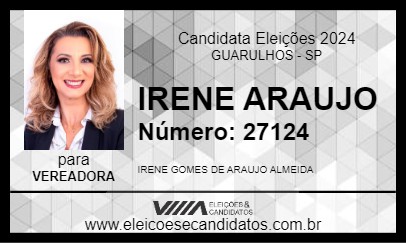 Candidato IRENE ARAUJO 2024 - GUARULHOS - Eleições