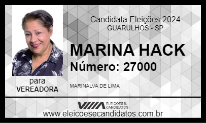 Candidato MARINA HACK 2024 - GUARULHOS - Eleições