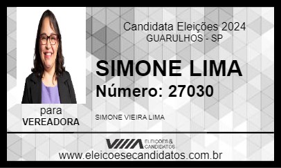 Candidato SIMONE LIMA 2024 - GUARULHOS - Eleições