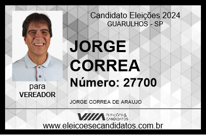 Candidato JORGE CORREA 2024 - GUARULHOS - Eleições