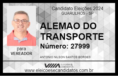 Candidato ALEMAO DO TRANSPORTE 2024 - GUARULHOS - Eleições