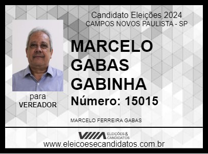 Candidato MARCELO GABAS GABINHA 2024 - CAMPOS NOVOS PAULISTA - Eleições