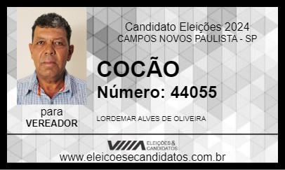 Candidato COCÃO 2024 - CAMPOS NOVOS PAULISTA - Eleições