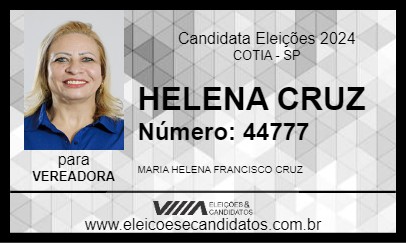 Candidato HELENA CRUZ 2024 - COTIA - Eleições