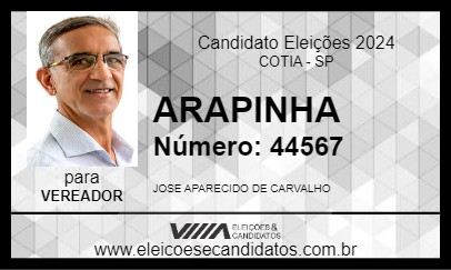 Candidato ARAPINHA 2024 - COTIA - Eleições