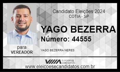 Candidato YAGO BEZERRA 2024 - COTIA - Eleições