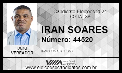 Candidato IRAN SOARES 2024 - COTIA - Eleições