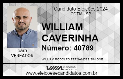 Candidato WILLIAM CAVERINHA 2024 - COTIA - Eleições