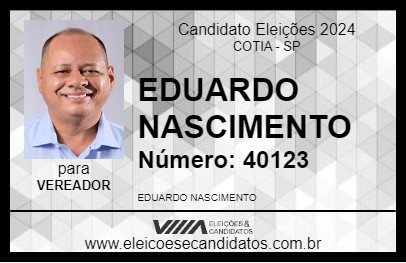 Candidato EDUARDO NASCIMENTO 2024 - COTIA - Eleições