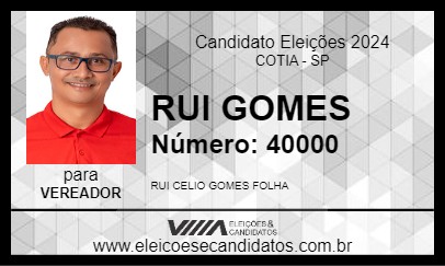 Candidato RUI GOMES 2024 - COTIA - Eleições