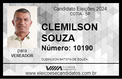 Candidato CLEMILSON SOUZA 2024 - COTIA - Eleições