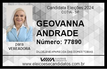 Candidato GEOVANNA ANDRADE 2024 - COTIA - Eleições