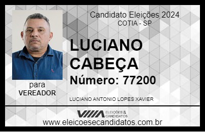 Candidato LUCIANO CABEÇA 2024 - COTIA - Eleições