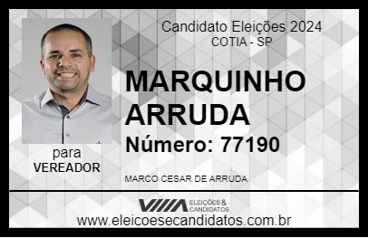 Candidato MARQUINHO ARRUDA 2024 - COTIA - Eleições