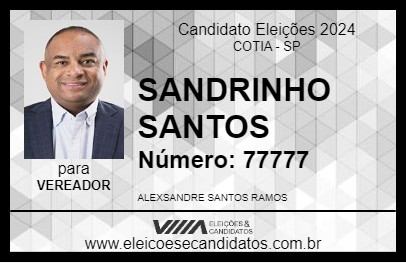 Candidato SANDRINHO SANTOS 2024 - COTIA - Eleições