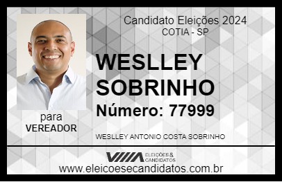 Candidato WESLLEY SOBRINHO 2024 - COTIA - Eleições