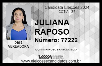 Candidato JULIANA RAPOSO 2024 - COTIA - Eleições