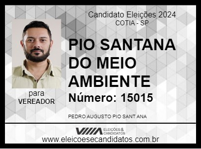 Candidato PIO SANTANA DO MEIO AMBIENTE 2024 - COTIA - Eleições