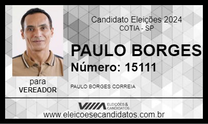 Candidato PAULO BORGES 2024 - COTIA - Eleições