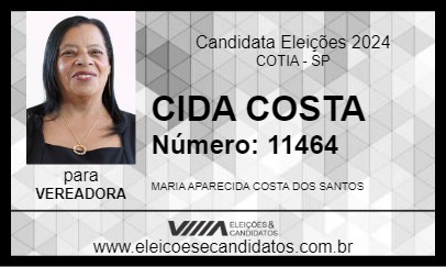 Candidato CIDA COSTA 2024 - COTIA - Eleições