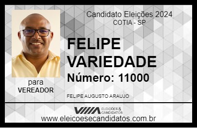 Candidato FELIPE VARIEDADE 2024 - COTIA - Eleições