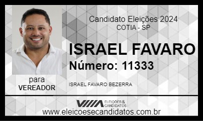 Candidato ISRAEL FAVARO 2024 - COTIA - Eleições