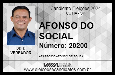 Candidato AFONSO DO SOCIAL 2024 - COTIA - Eleições